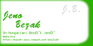 jeno bezak business card